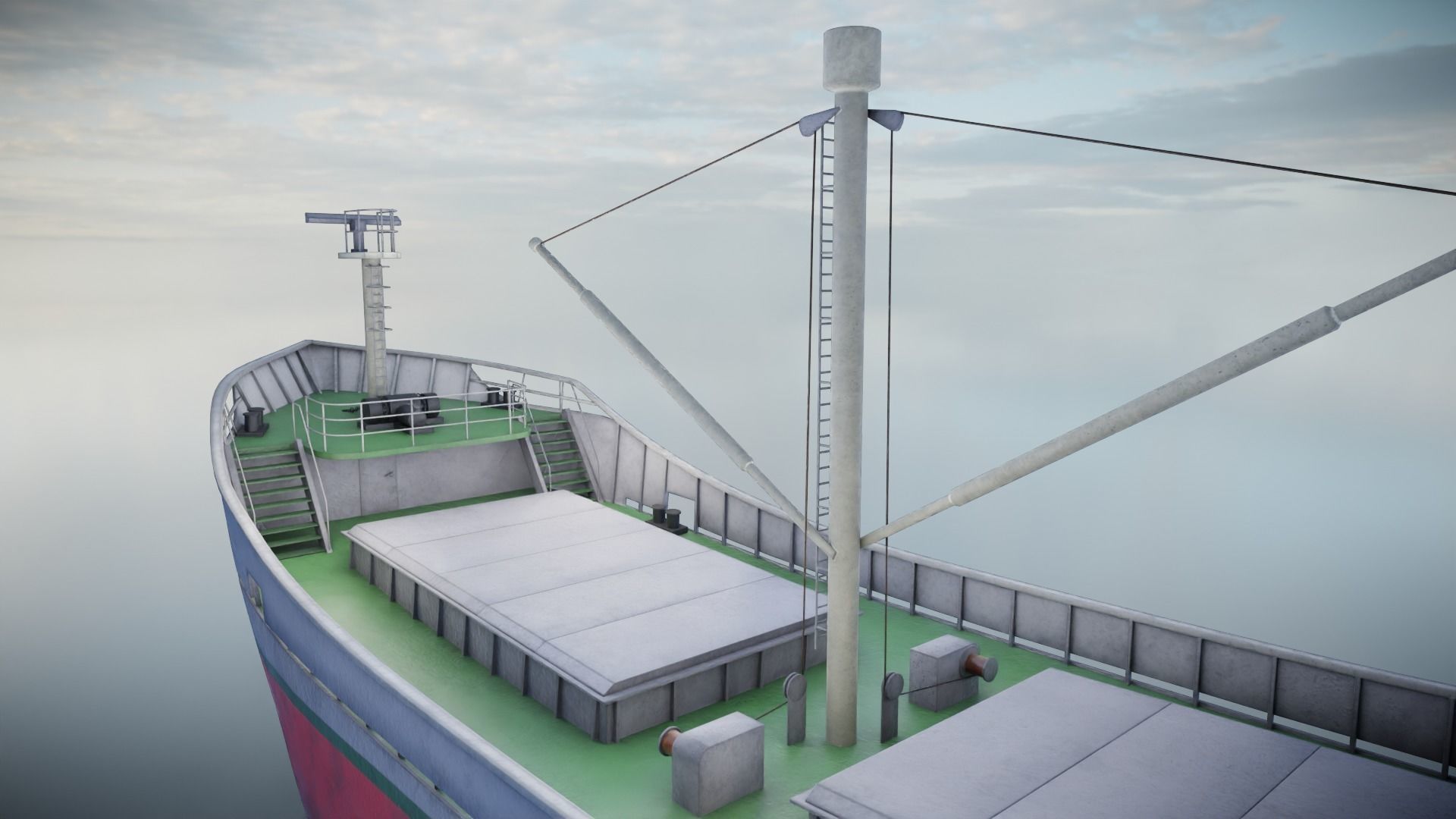 Cargo Ship Low-poly 3D model_9