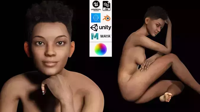 Raven Steele Natural Woman Low-poly 3D model