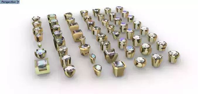 Various Bezel Findings Pendants earrings nose rings bracelets 3D print model