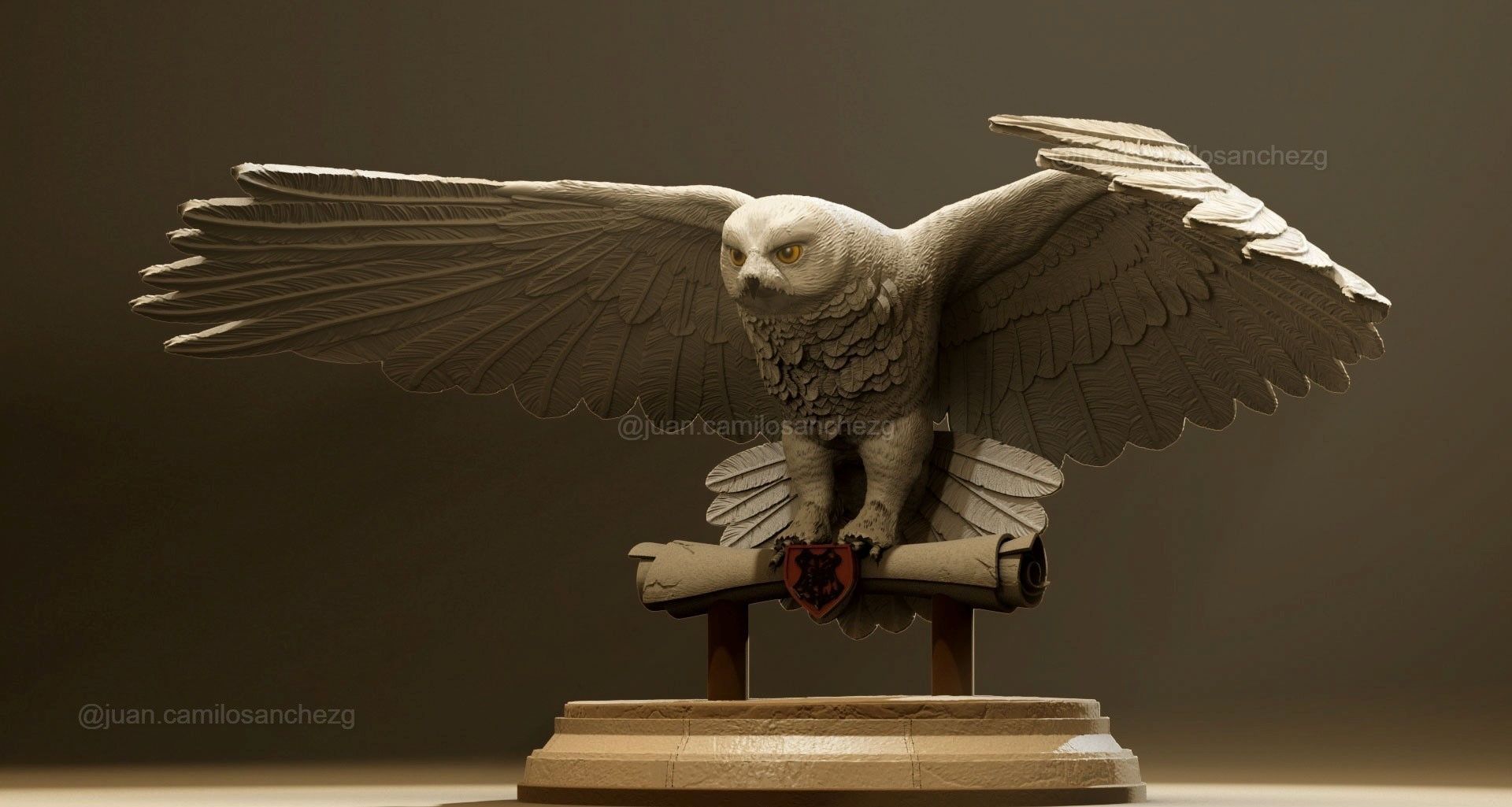 HEDWING HARRY POTTER ESCULPTURE COLLECTIBLE 3D print model_3