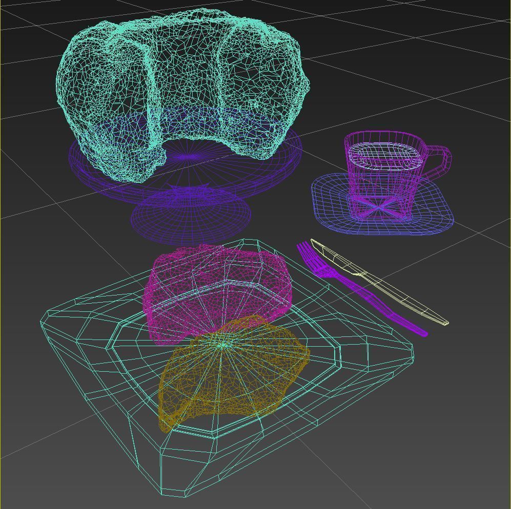 Homemade Chocolate Cake Sliced 3D model_13