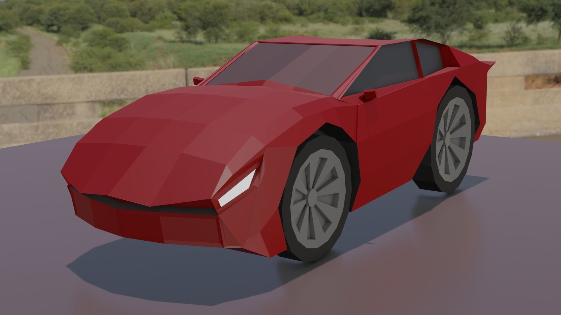 low poly race car Low-poly 3D model_3