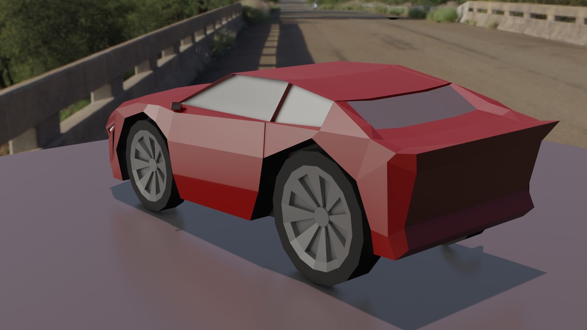 low poly race car Low-poly 3D model_2