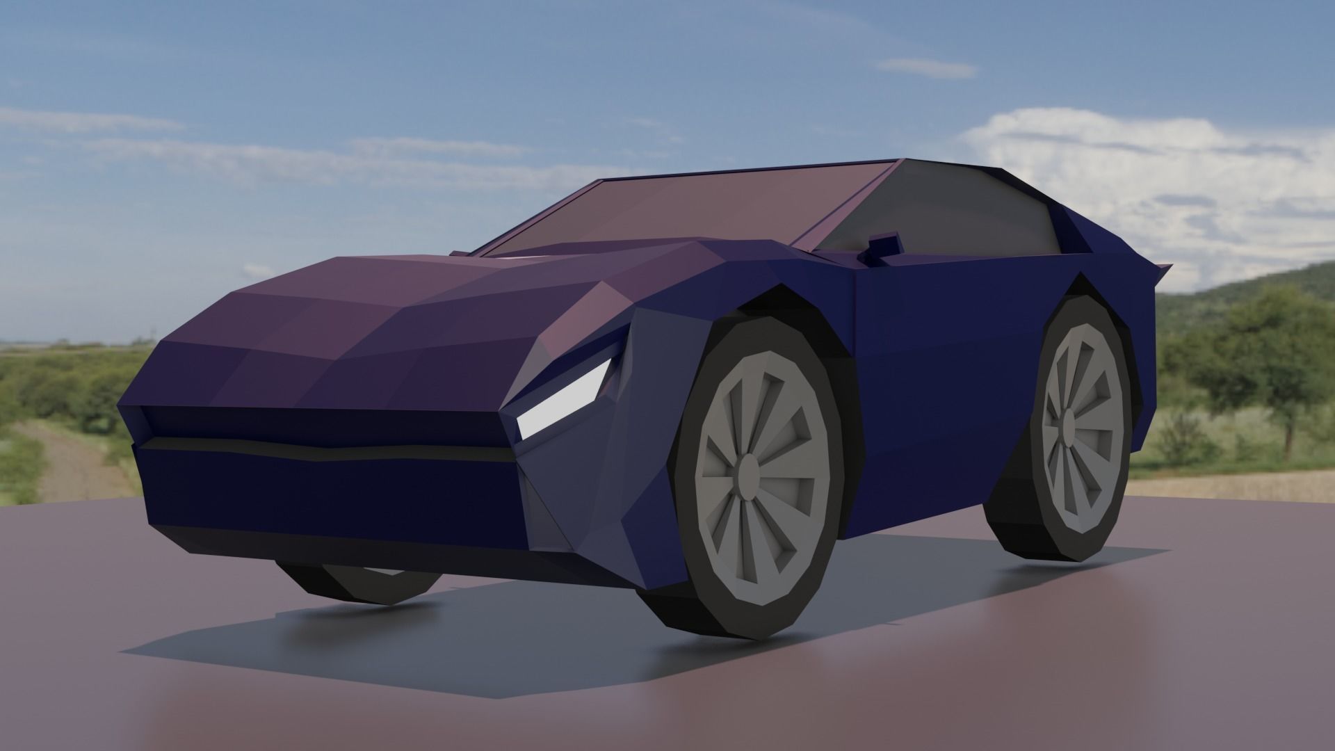 low poly race car Low-poly 3D model_4