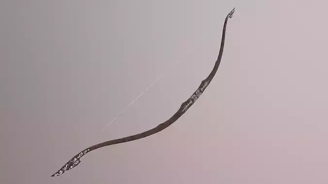 Bow with drawings in the form of waves