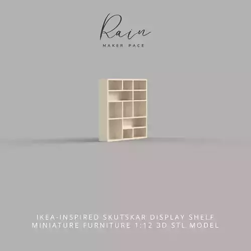 MINIATURE IKEA-INSPIRED SKUTSKAR DISPLAY SHELF 3D print model