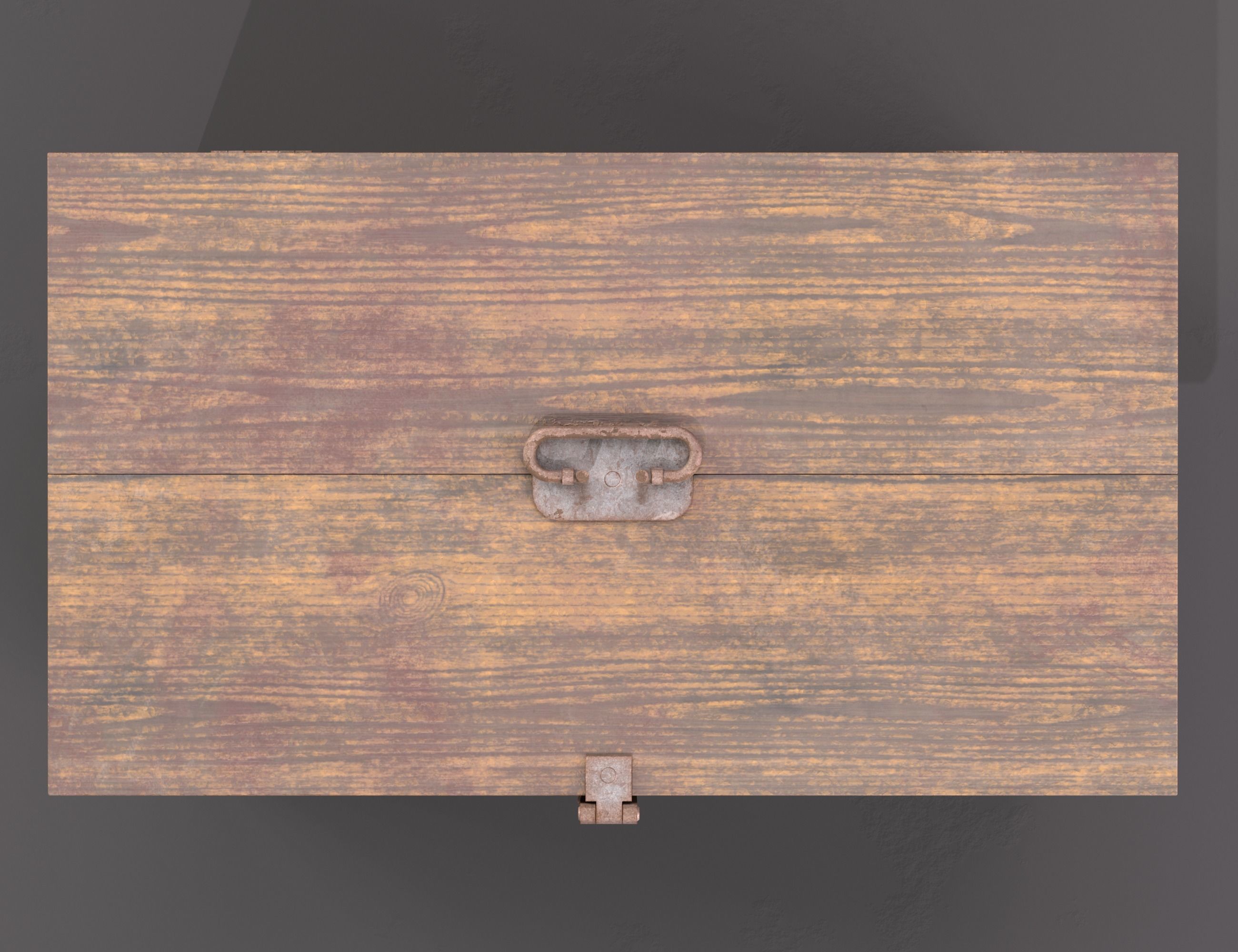 Vintage wooden box Low-poly 3D model_3