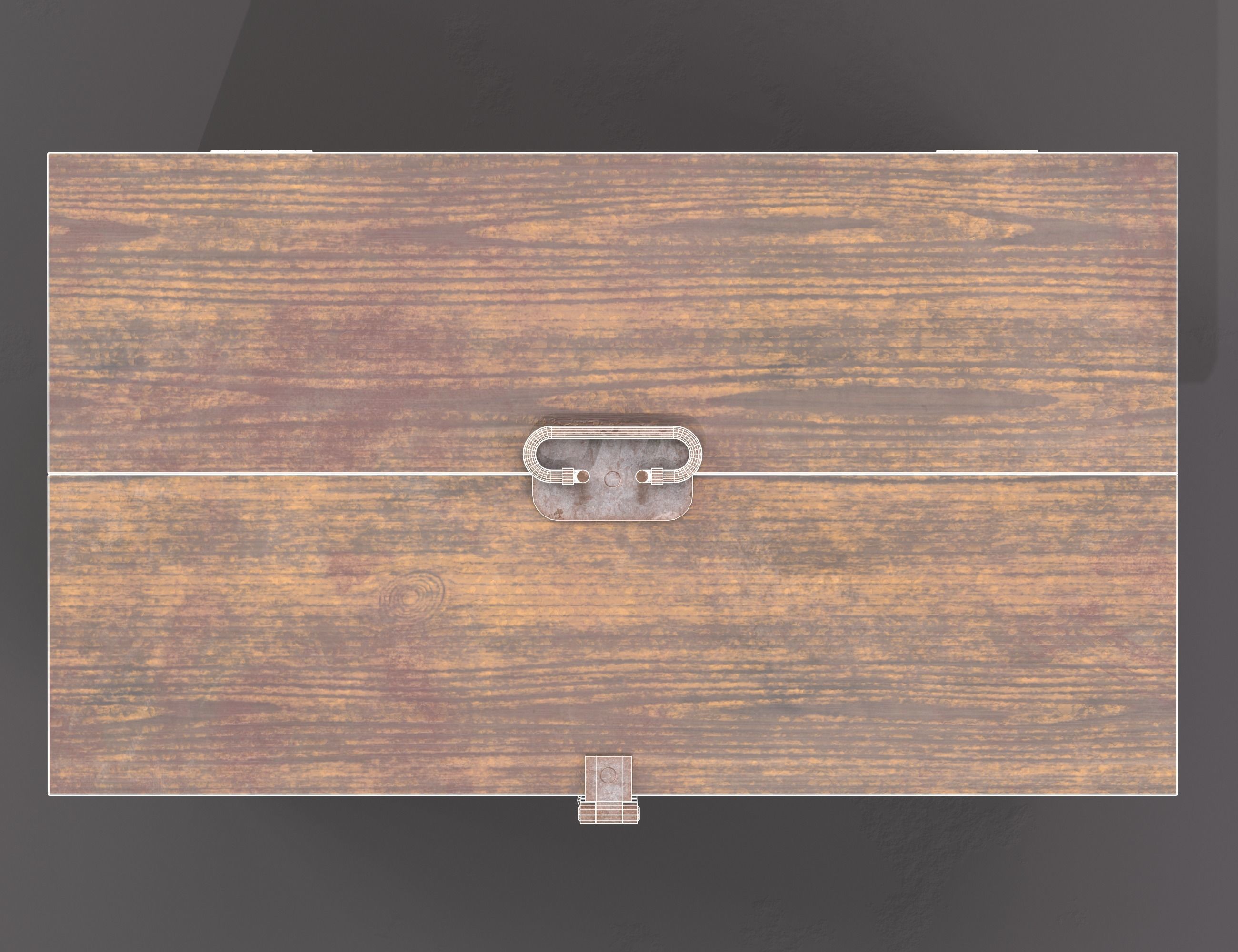 Vintage wooden box Low-poly 3D model_11