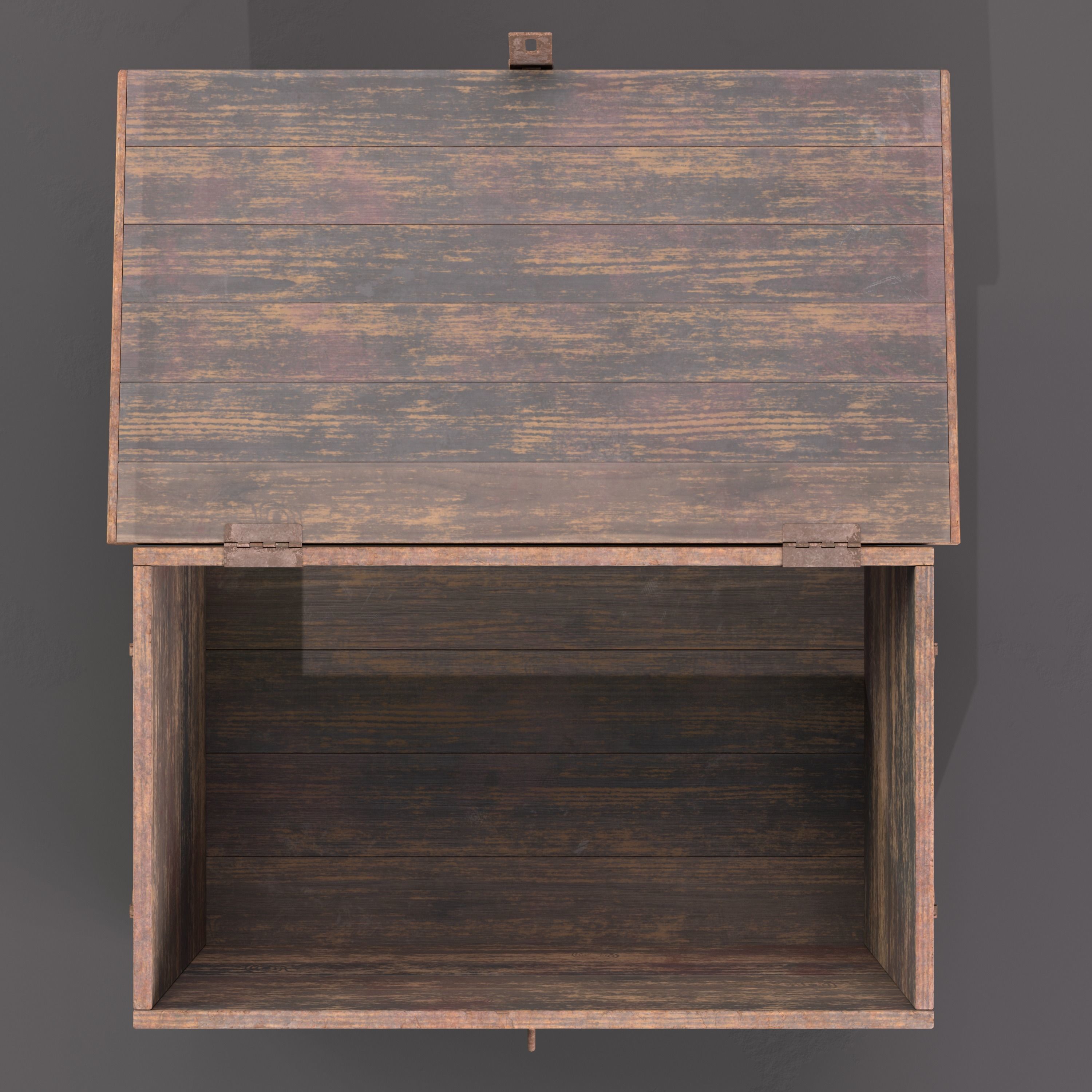 Vintage wooden box Low-poly 3D model_2