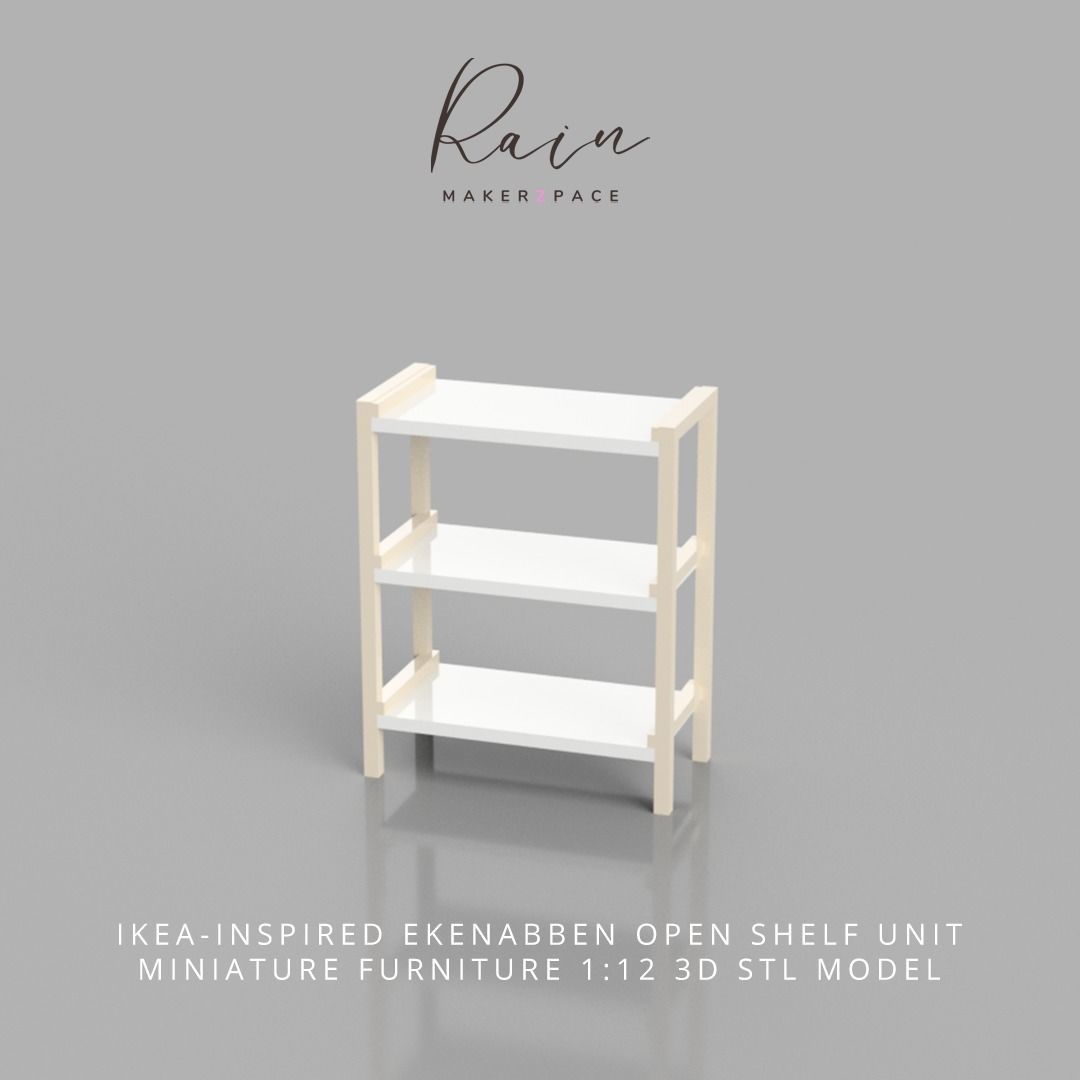 MINIATURE IKEA INSPIRED EKENABBEN OPEN SHELF UNIT 3D print model_2
