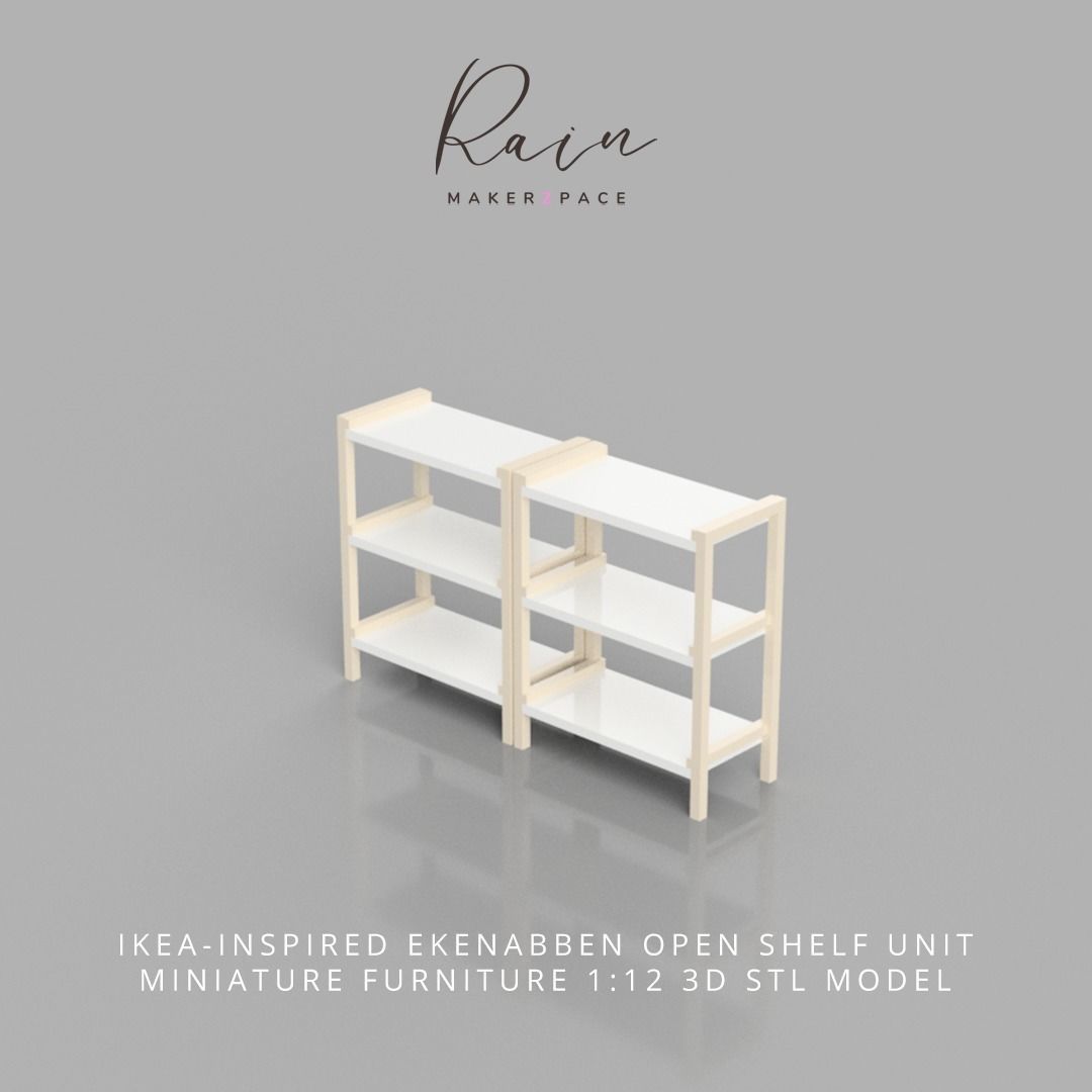 MINIATURE IKEA INSPIRED EKENABBEN OPEN SHELF UNIT 3D print model_1