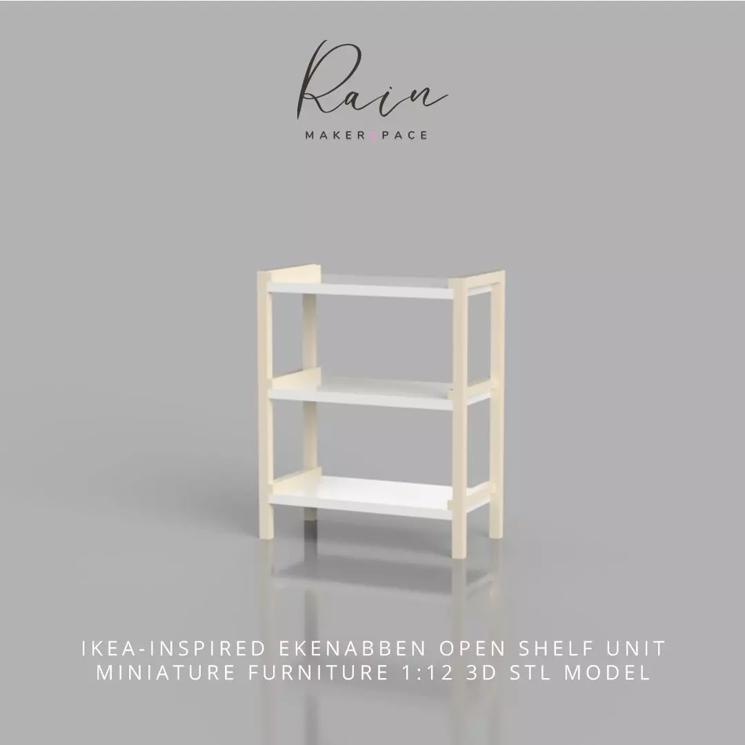 MINIATURE IKEA INSPIRED EKENABBEN OPEN SHELF UNIT 3D print model_0