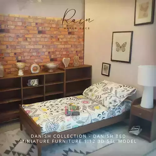 MINIATURE DANISH BED MINIATURE SINGLE BED 