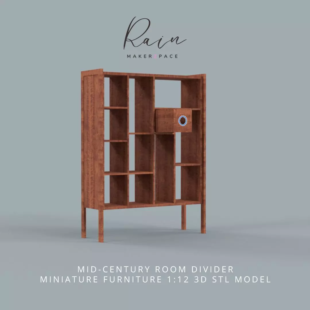Mid Century Room Divider Miniature 3D print model
