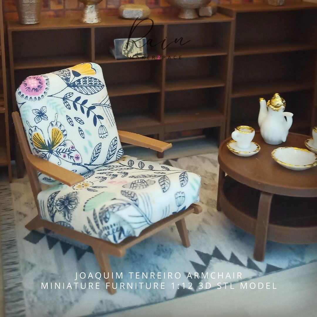 Joaquim Tenreiro Armchair Miniature Furniture 3D print model_8