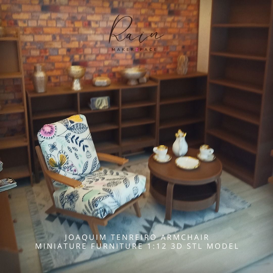 Joaquim Tenreiro Armchair Miniature Furniture 3D print model_5