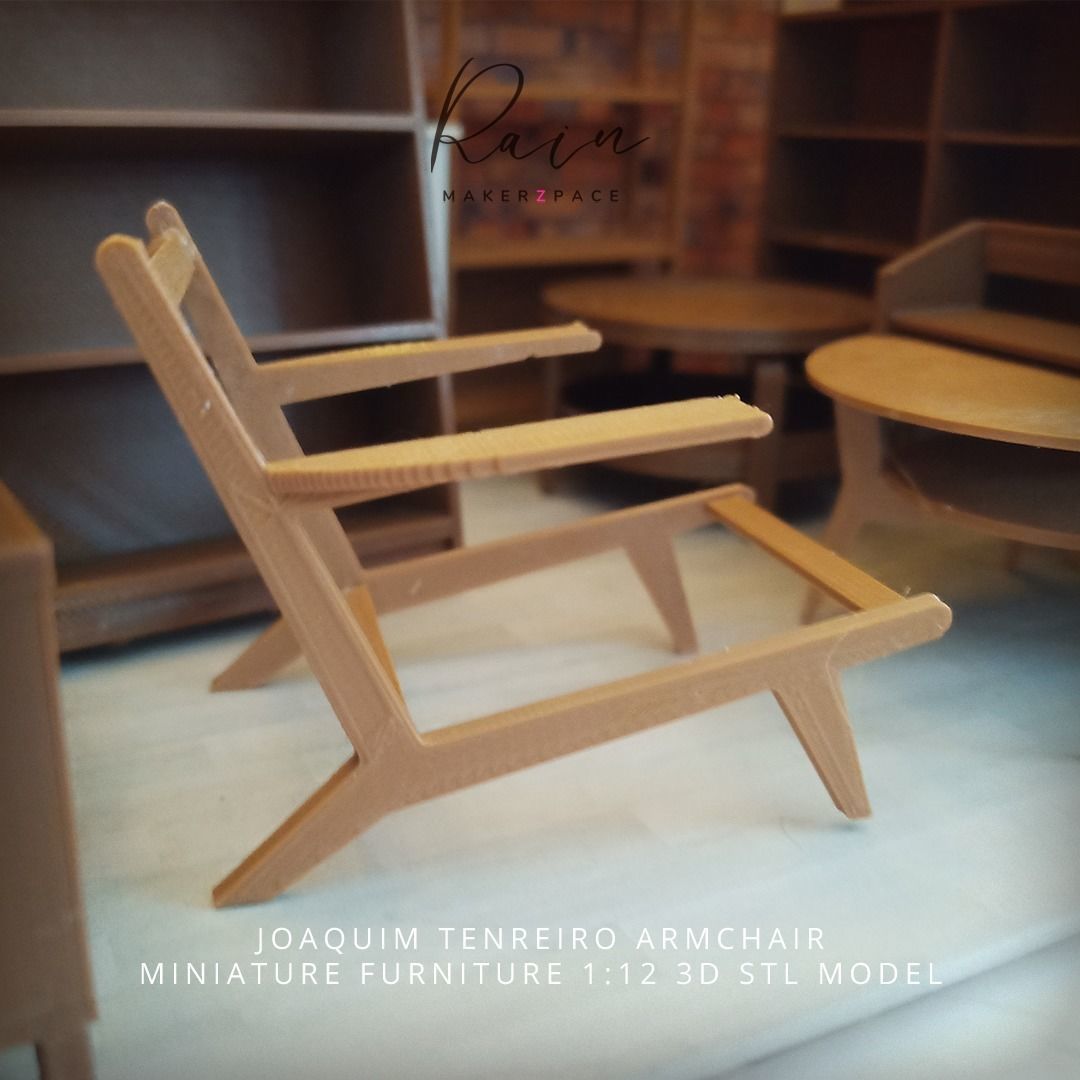Joaquim Tenreiro Armchair Miniature Furniture 3D print model_3