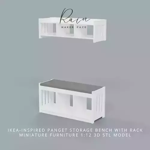 IKEA-INSPIRED PANGET STORAGE BENCH AND PANGET HAT AND COAT RACK 3D print model