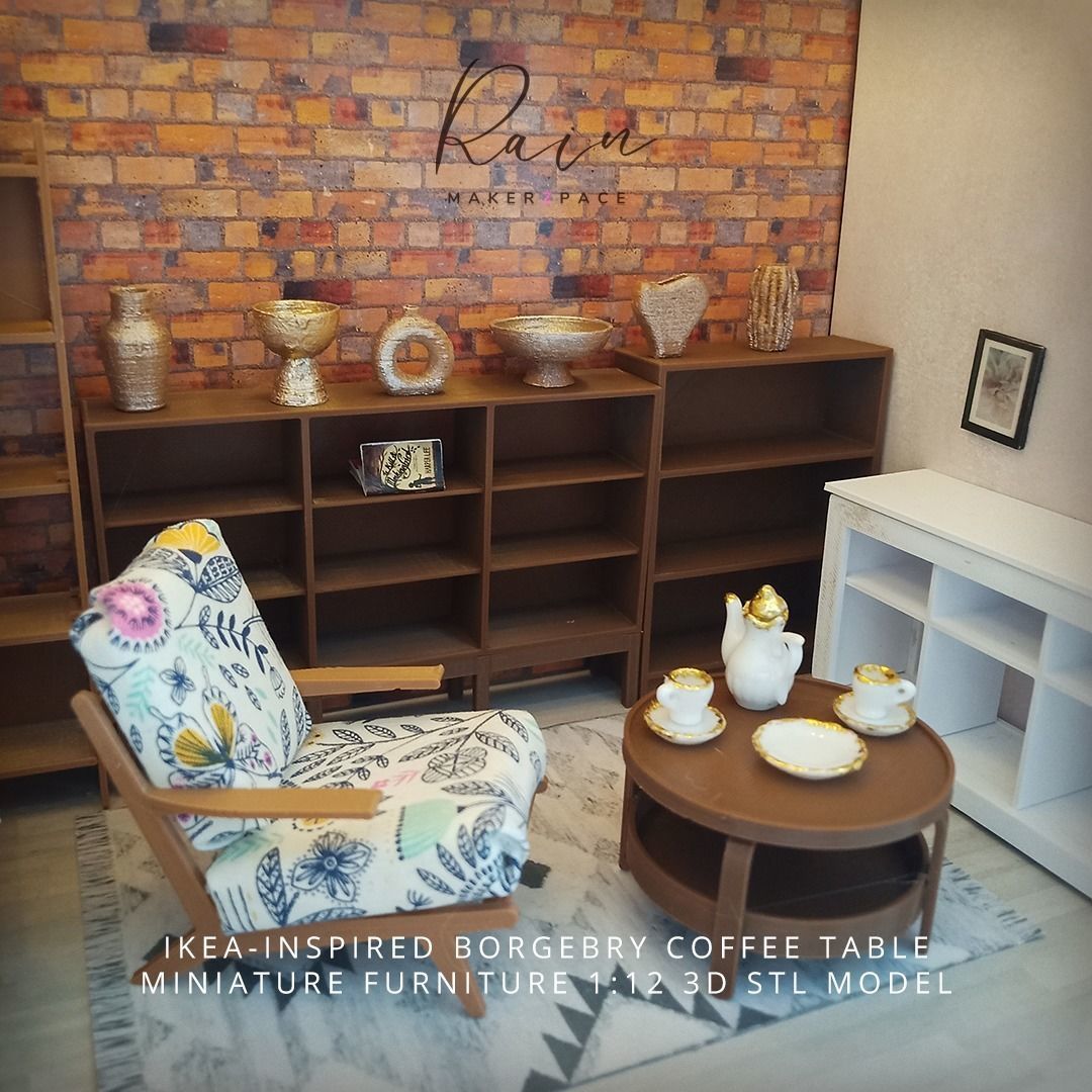 IKEA INSPIRED BORGEBRY COFFEE TABLE MINIATURE 3D print model_3