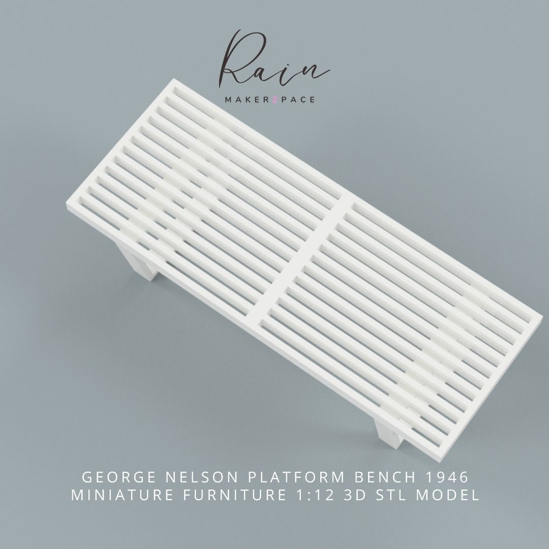 George Nelson Platform Bench Miniature Furniture 3D print model_1