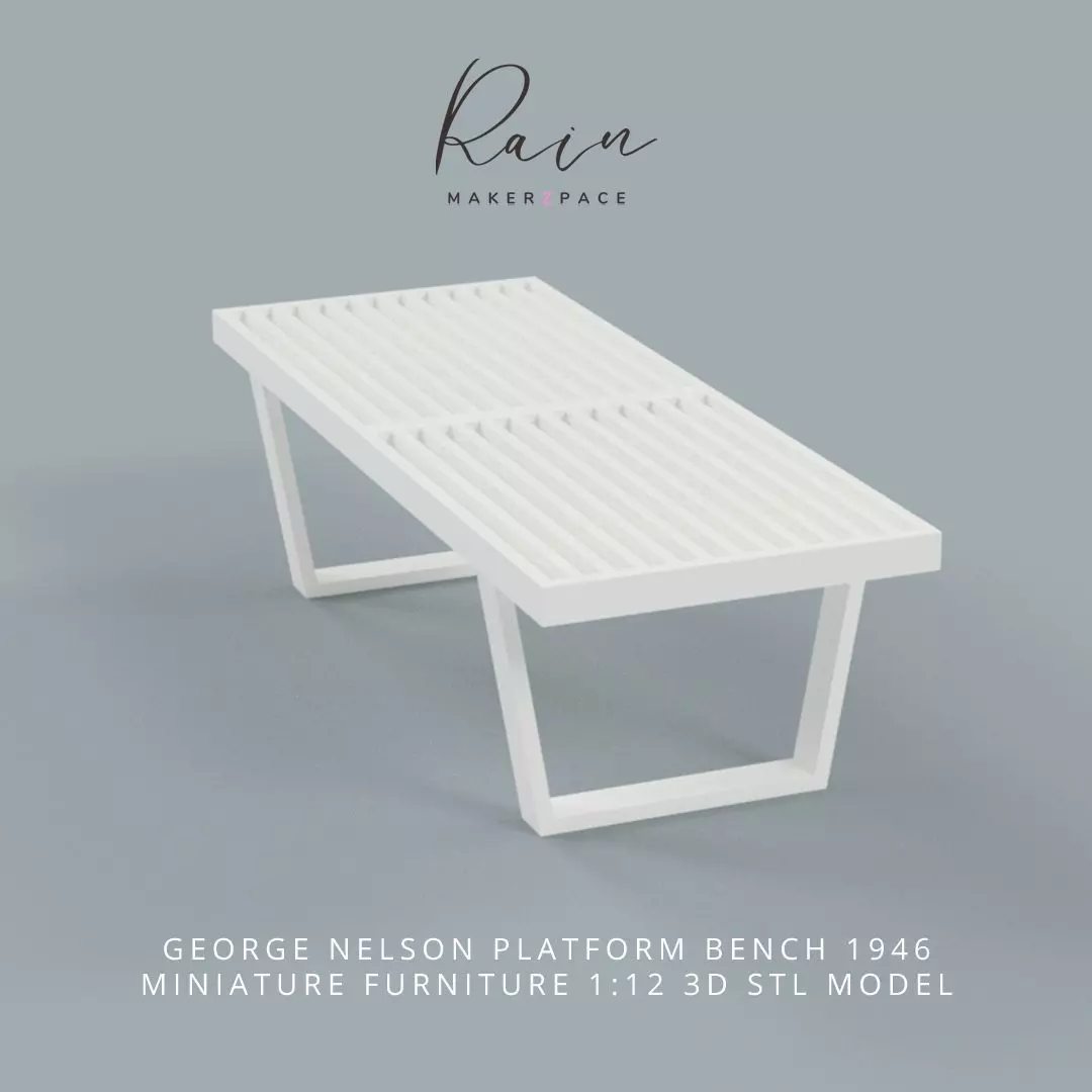 George Nelson Platform Bench Miniature Furniture 3D print model_0