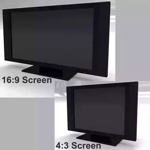 LCD TV 16 9 and 4 3 3D model