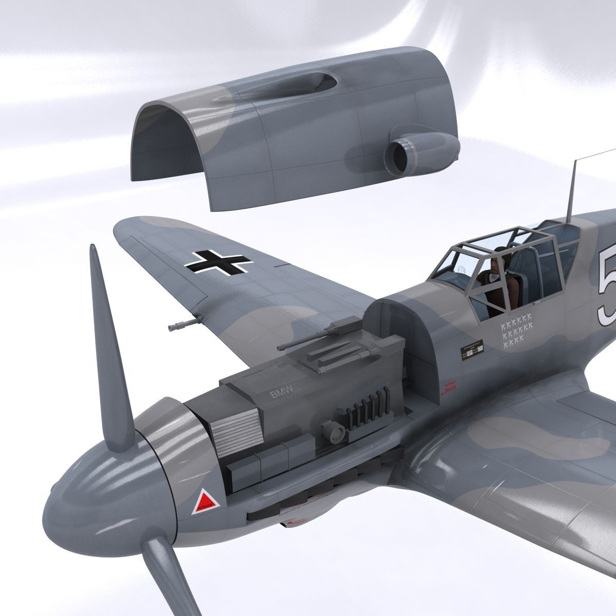 Messerschmitt BF109 F1 3D model_20