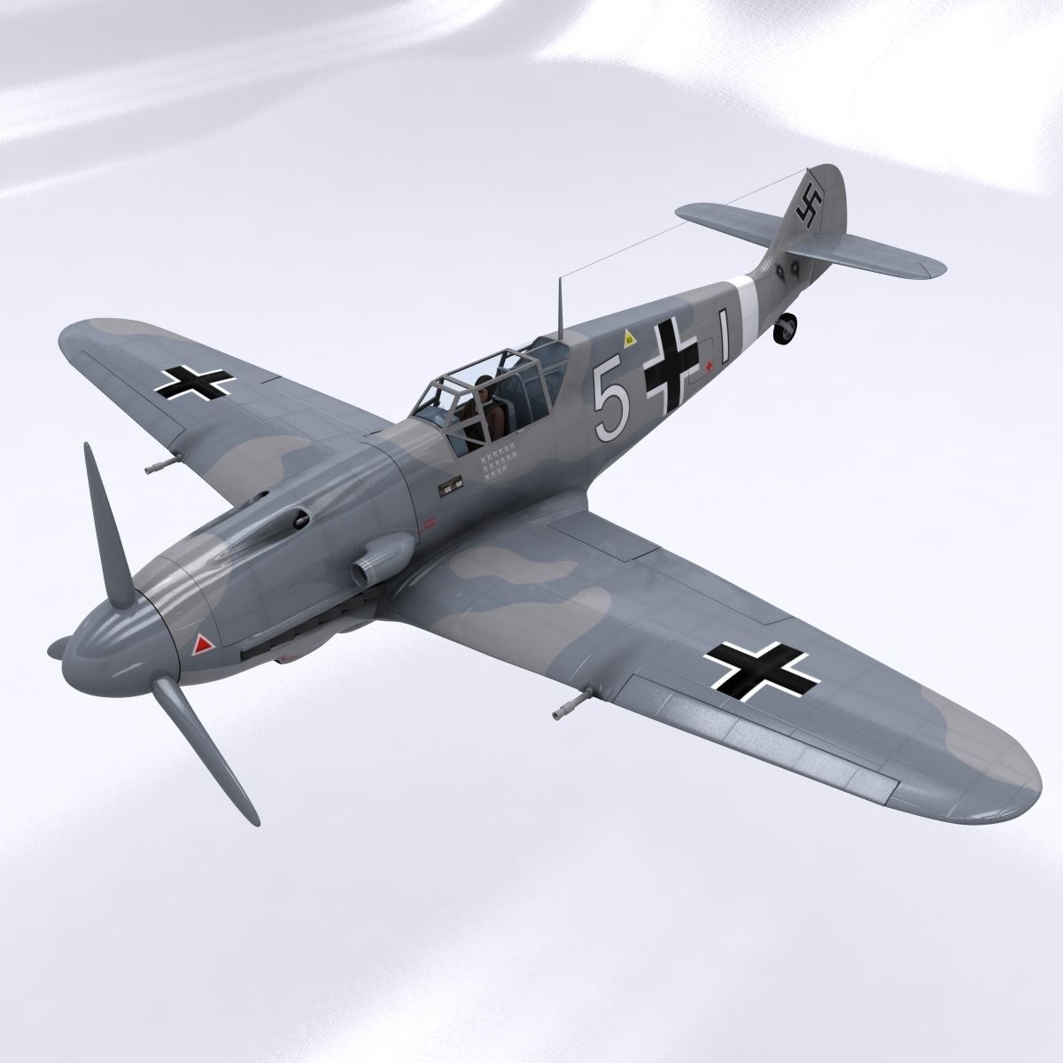 Messerschmitt BF109 F1 3D model_15