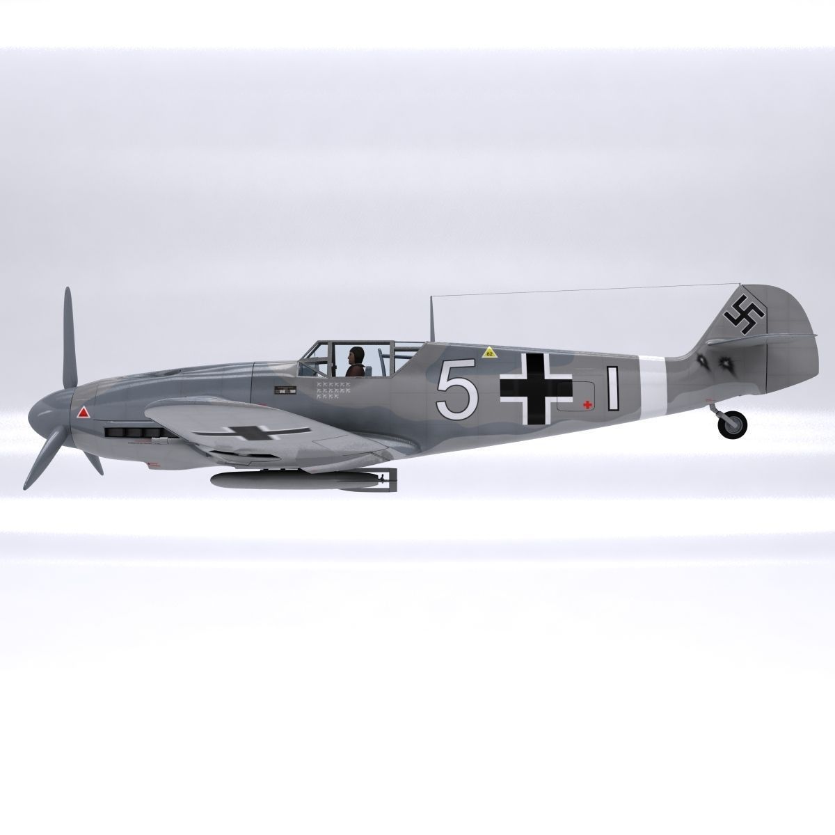 Messerschmitt BF109 F1 3D model_3