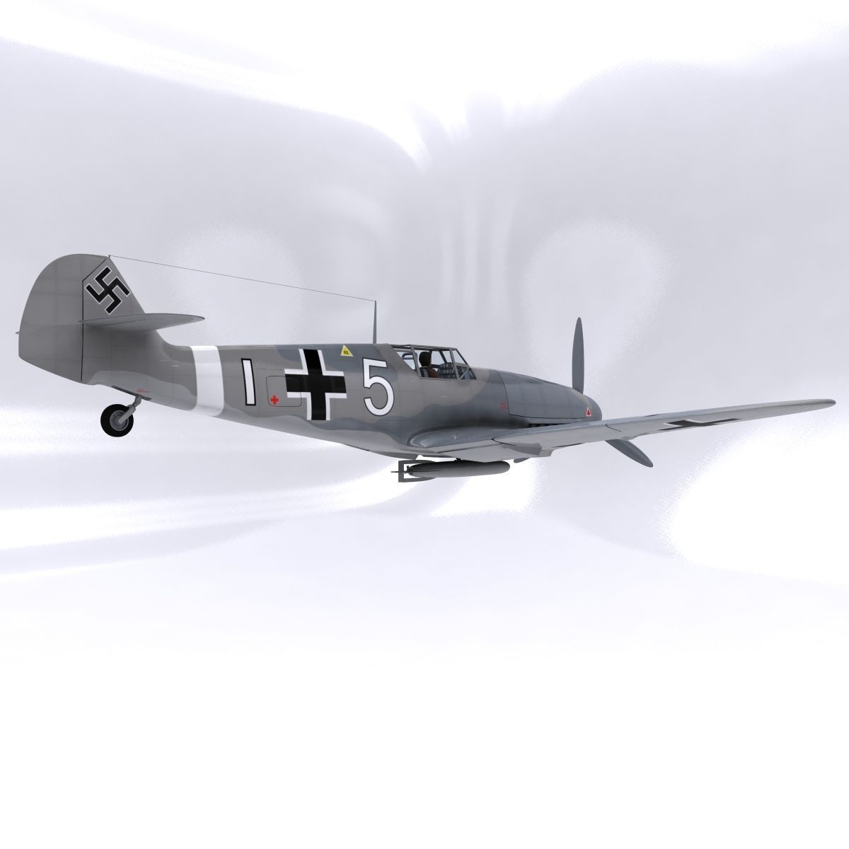 Messerschmitt BF109 F1 3D model_6