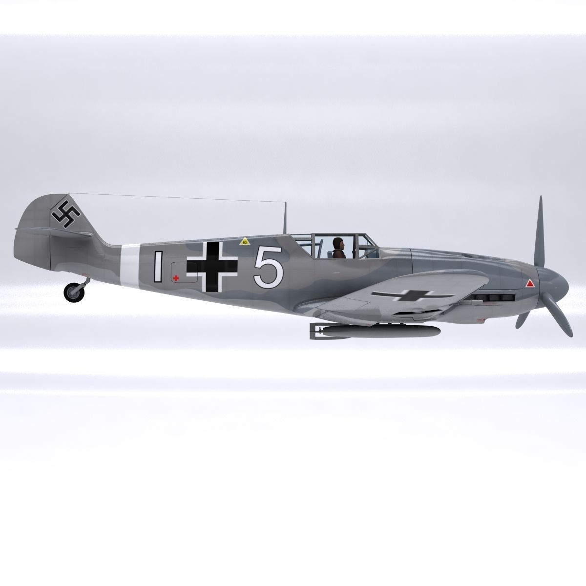 Messerschmitt BF109 F1 3D model_7