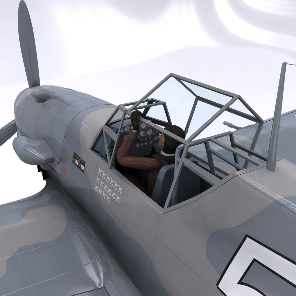 Messerschmitt BF109 F1 3D model_19