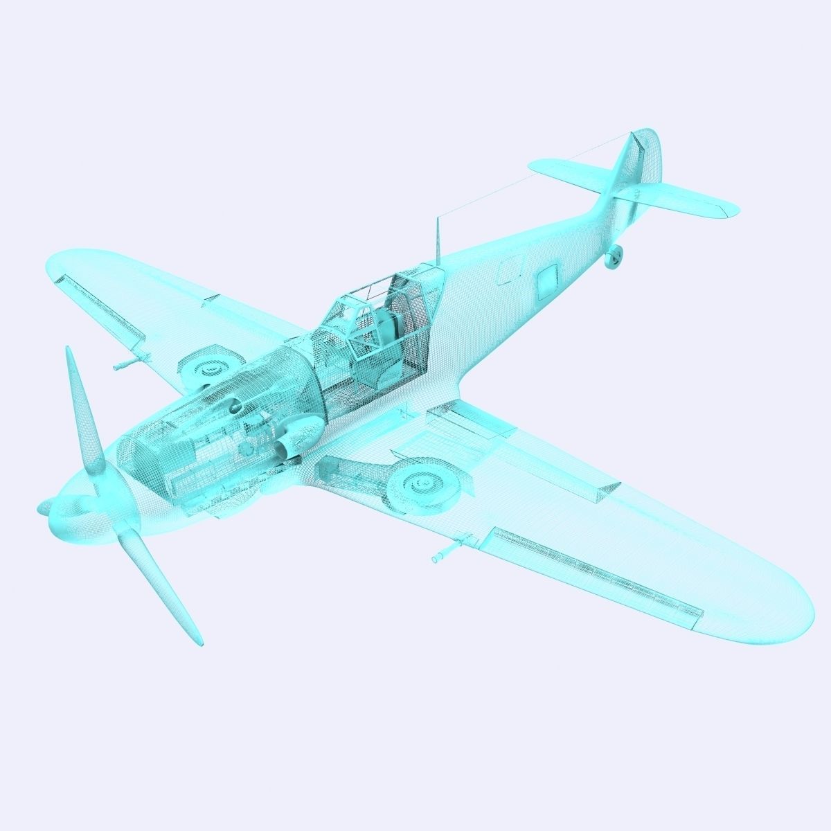 Messerschmitt BF109 F1 3D model_16