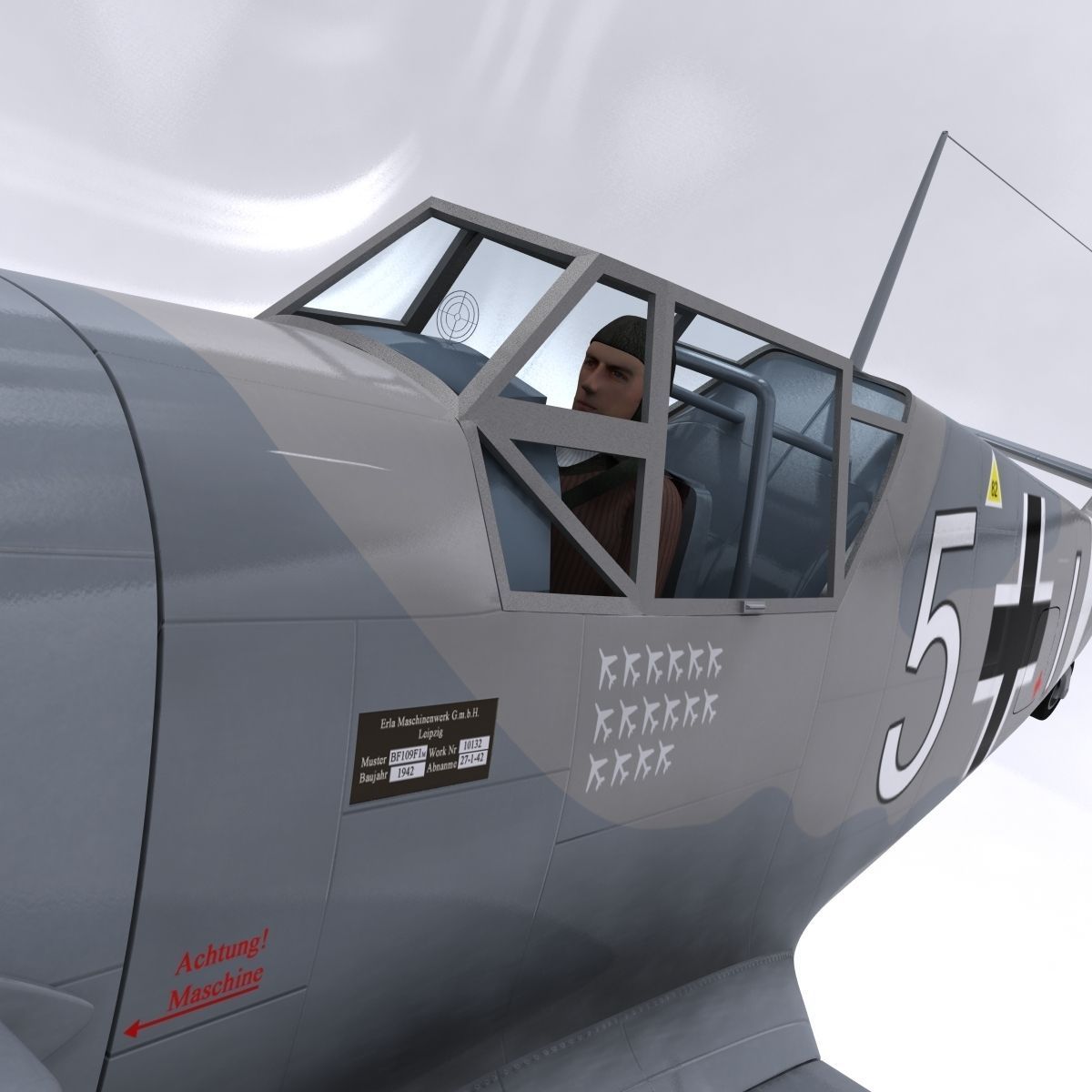 Messerschmitt BF109 F1 3D model_18