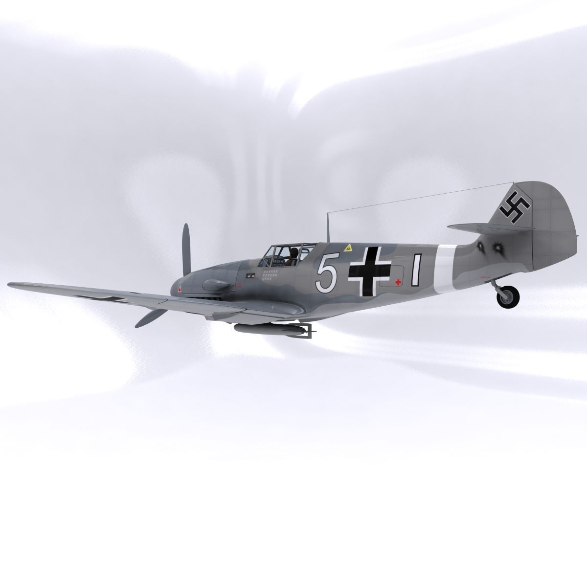 Messerschmitt BF109 F1 3D model_4