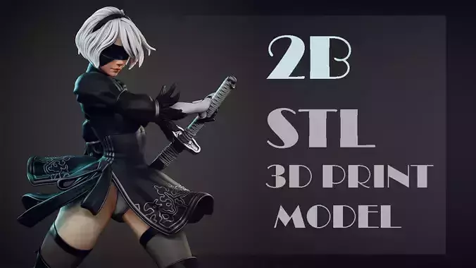 2B Fanart Updated 3D print model