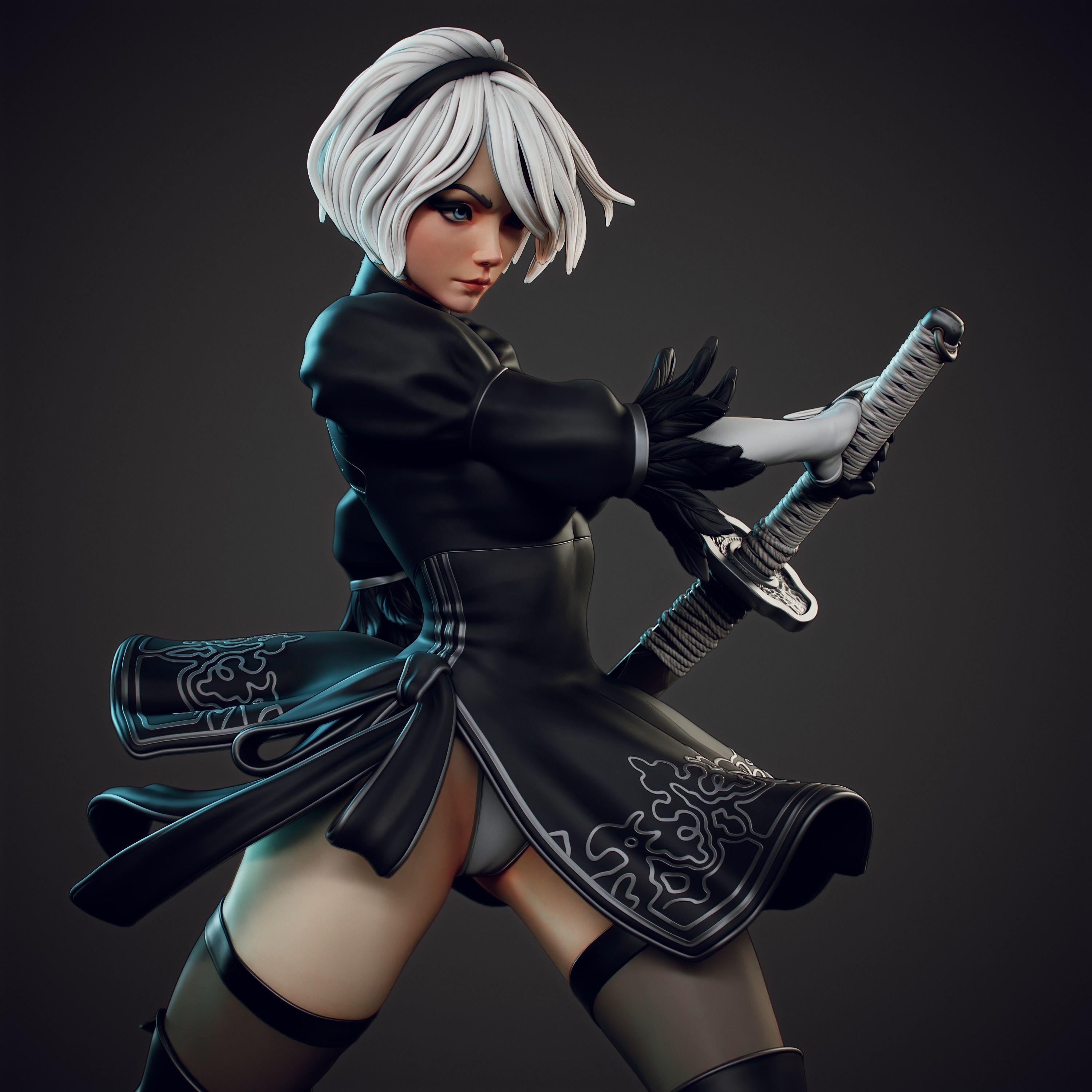 2B Fanart Updated 3D print model_2