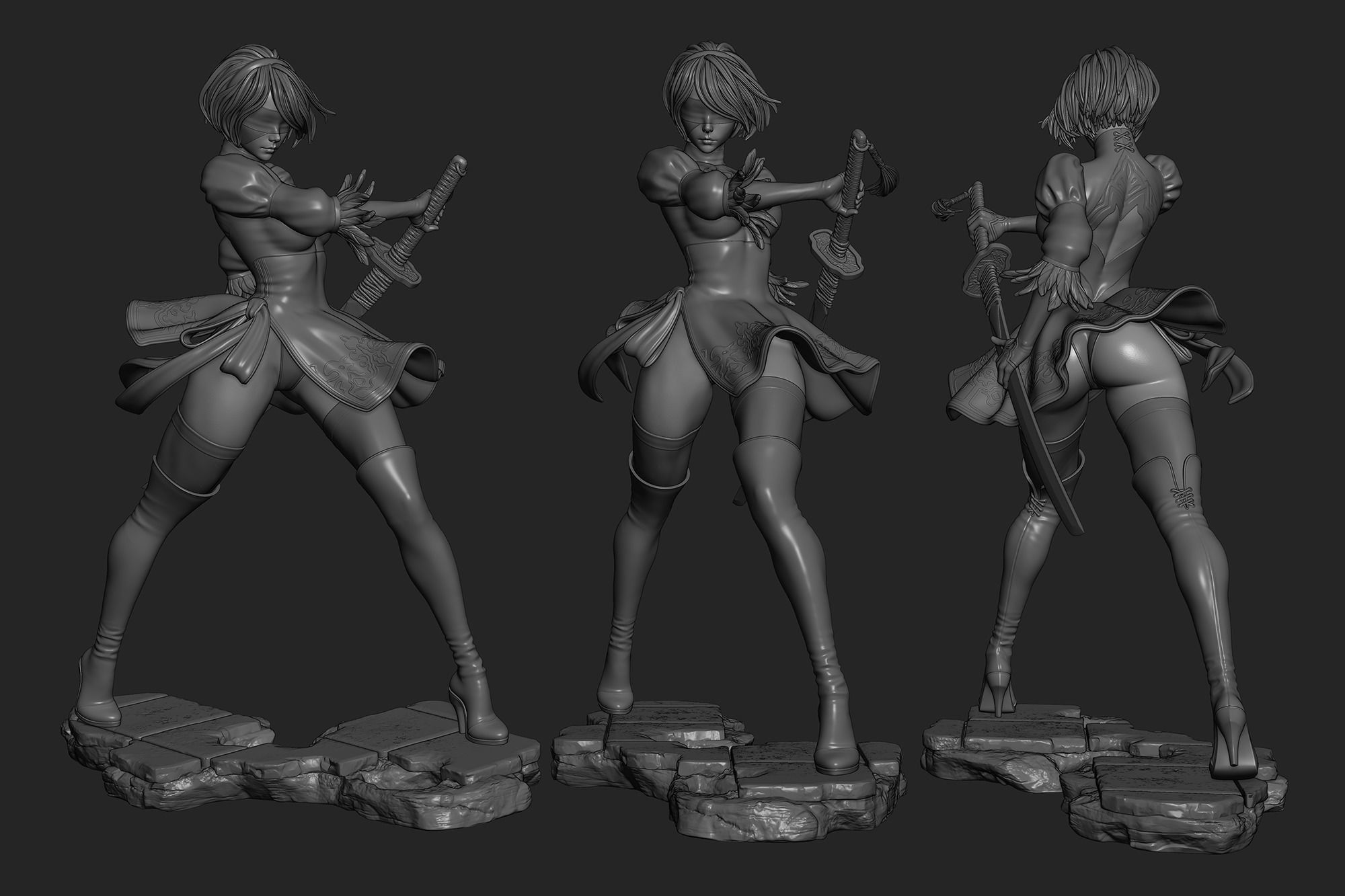 2B Fanart Updated 3D print model_7