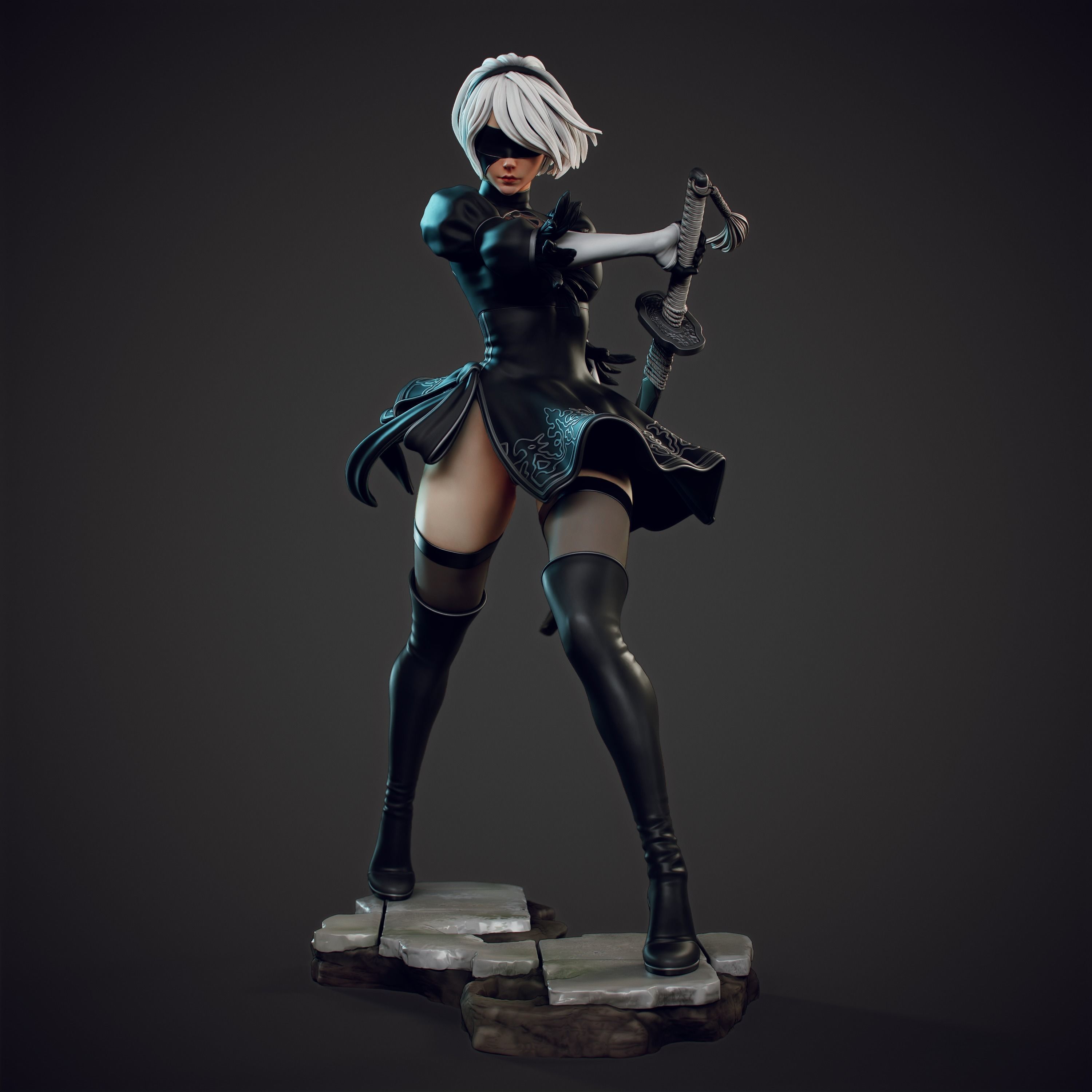 2B Fanart Updated 3D print model_3