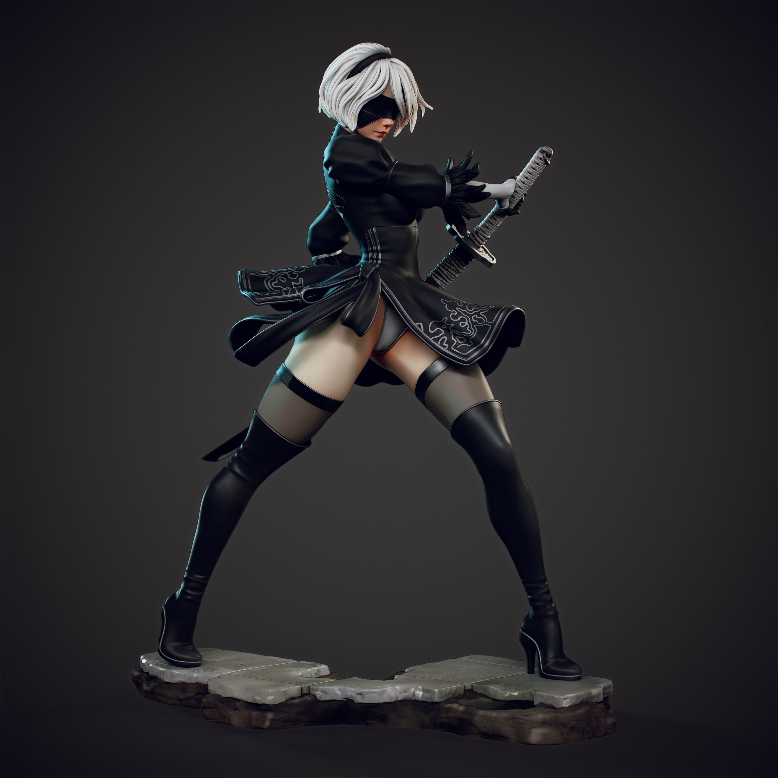 2B Fanart Updated 3D print model_1