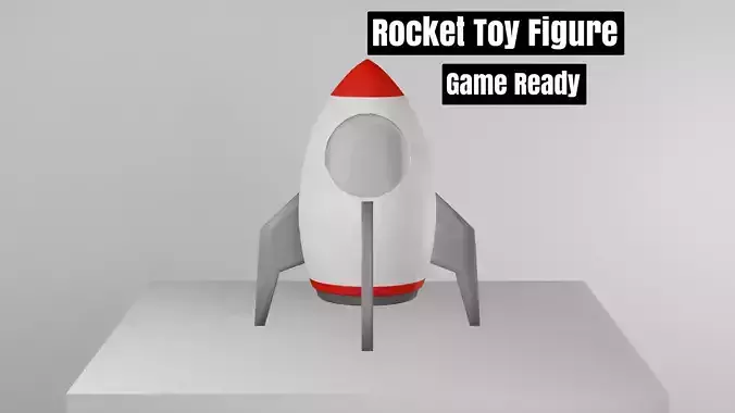 Rocket Toy Figure Low-poly 3D model