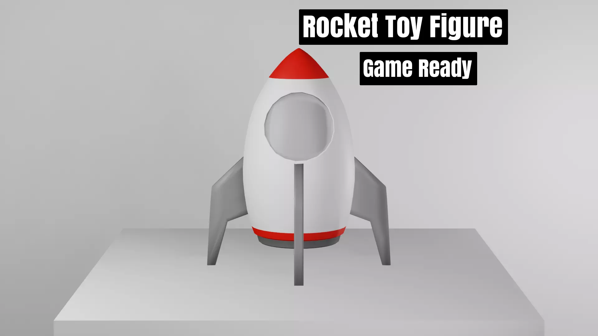 Rocket Toy Figure Low-poly 3D model_0
