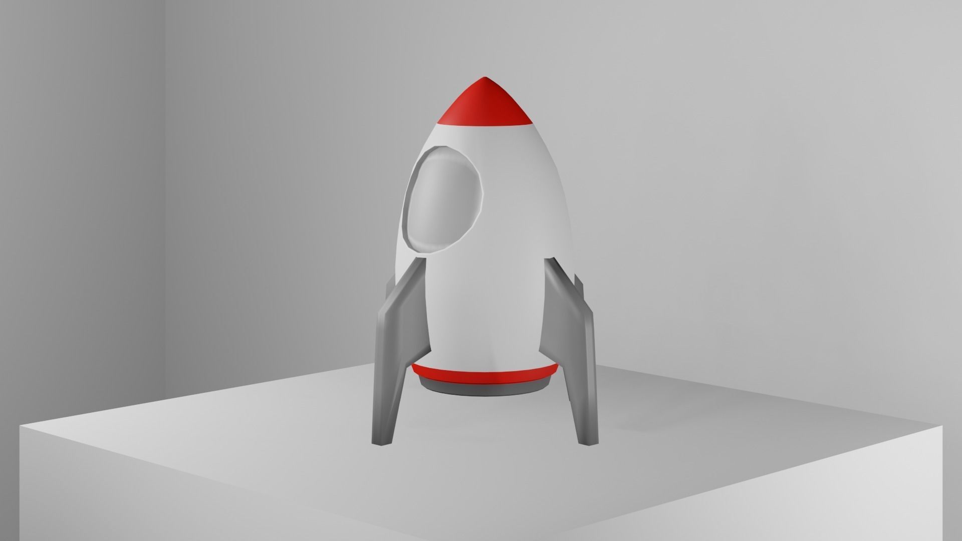 Rocket Toy Figure Low-poly 3D model_3