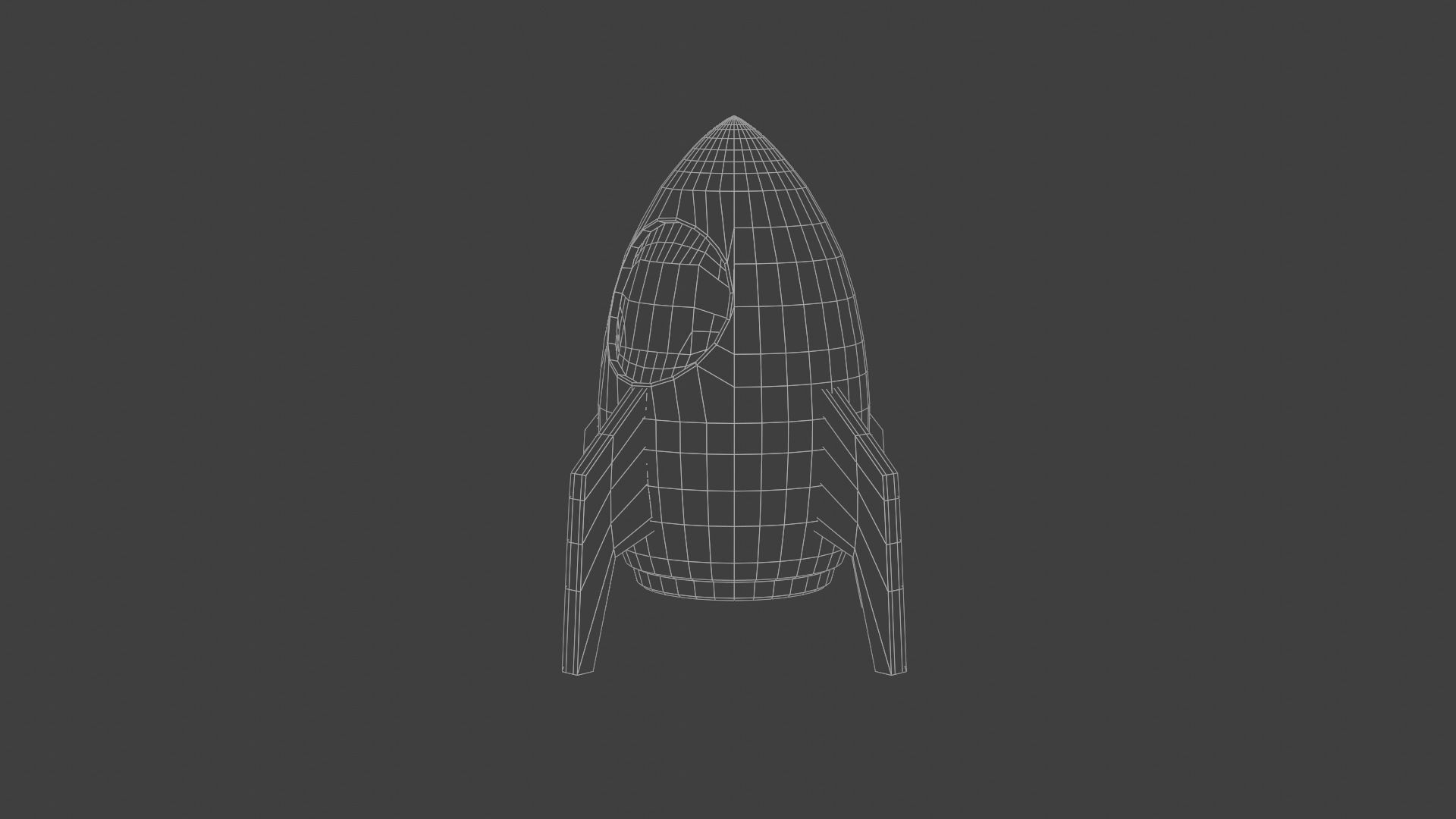 Rocket Toy Figure Low-poly 3D model_9