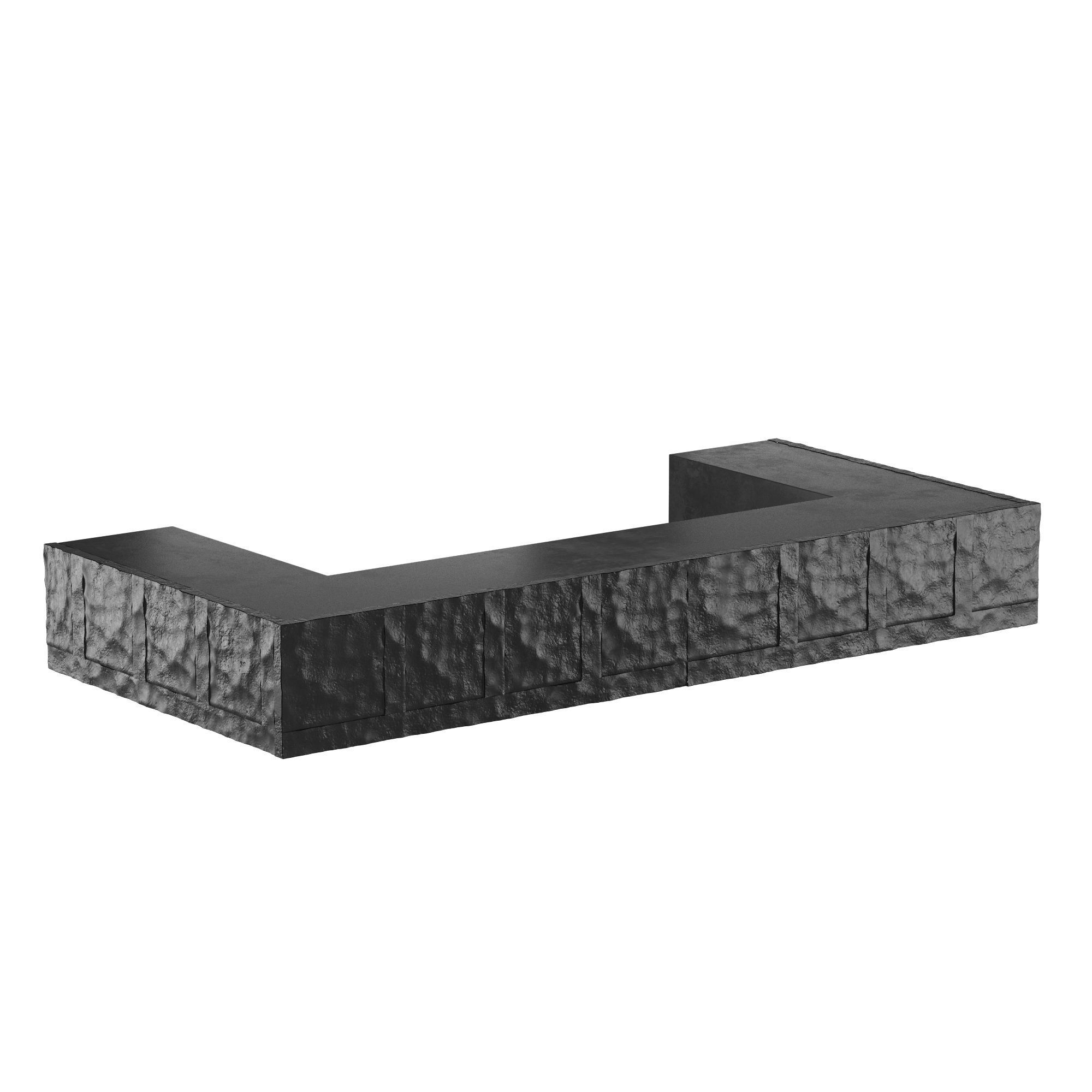 reception lobby desk rock 3D model_1