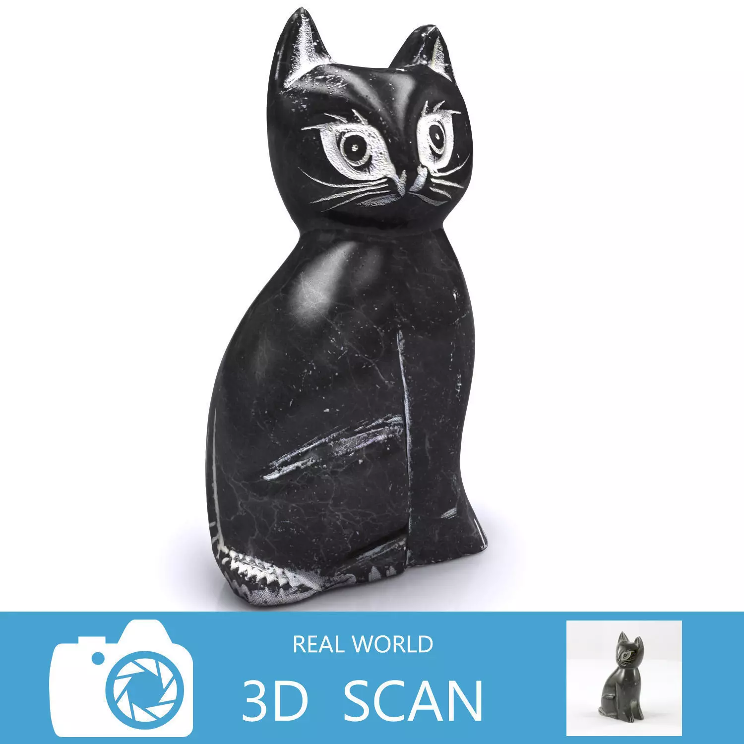 Statuette - Black Cat 3D model_0