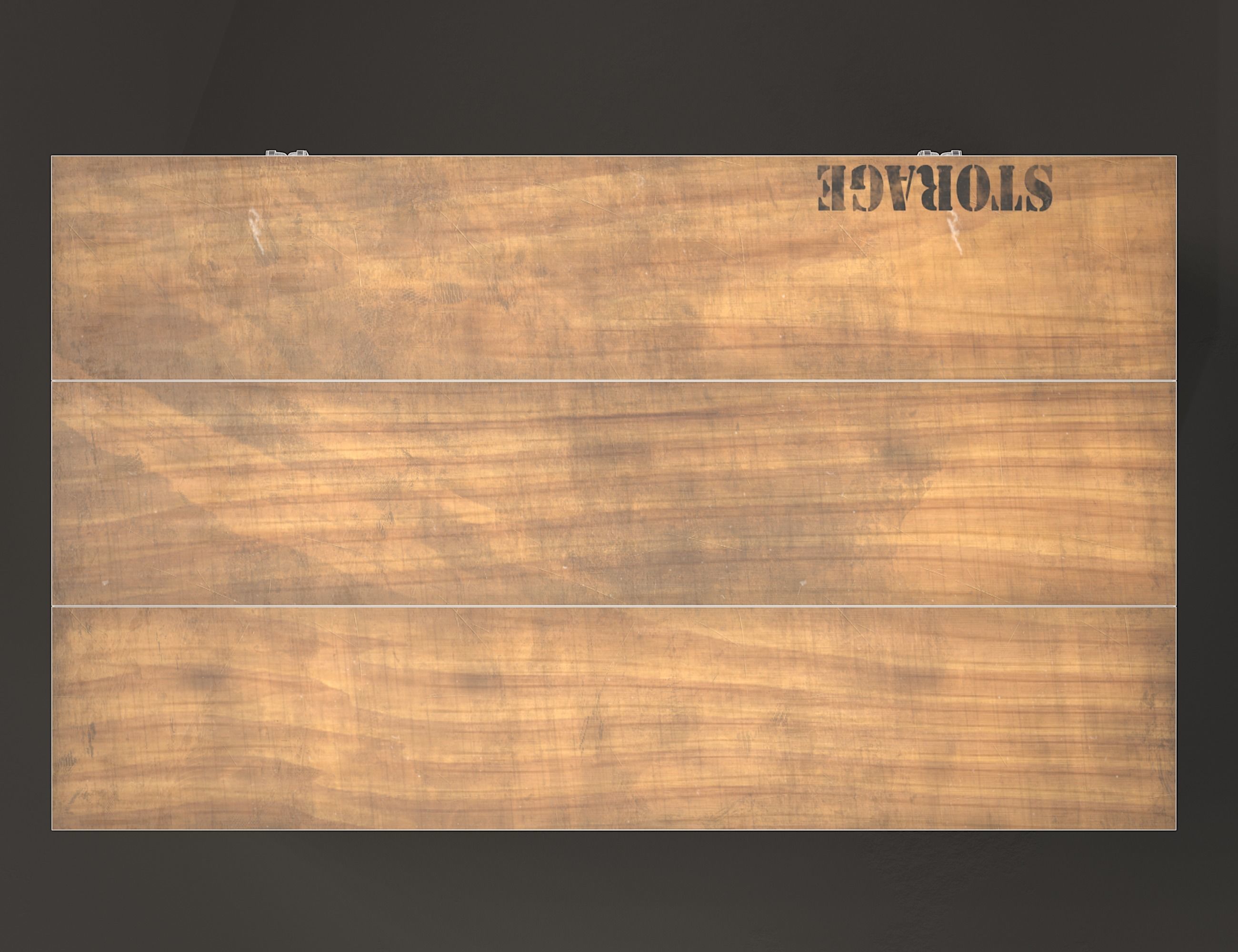 Wooden storage box Low-poly 3D model_14