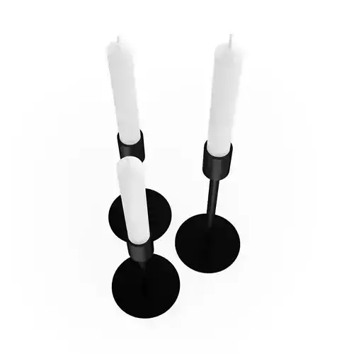 Black Candlesticks 3D model
