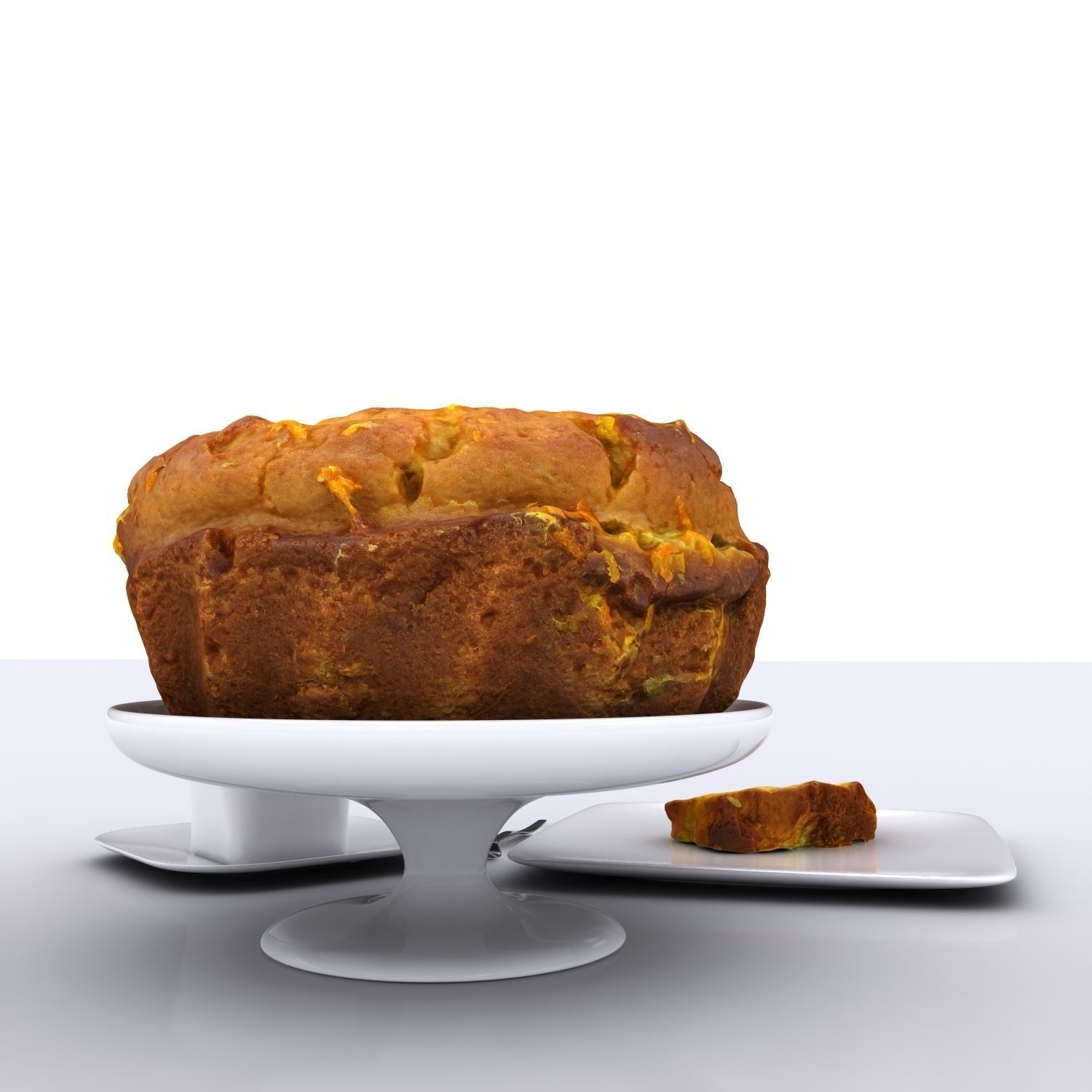 Sliced Homemade Orange Cake 3D model_10
