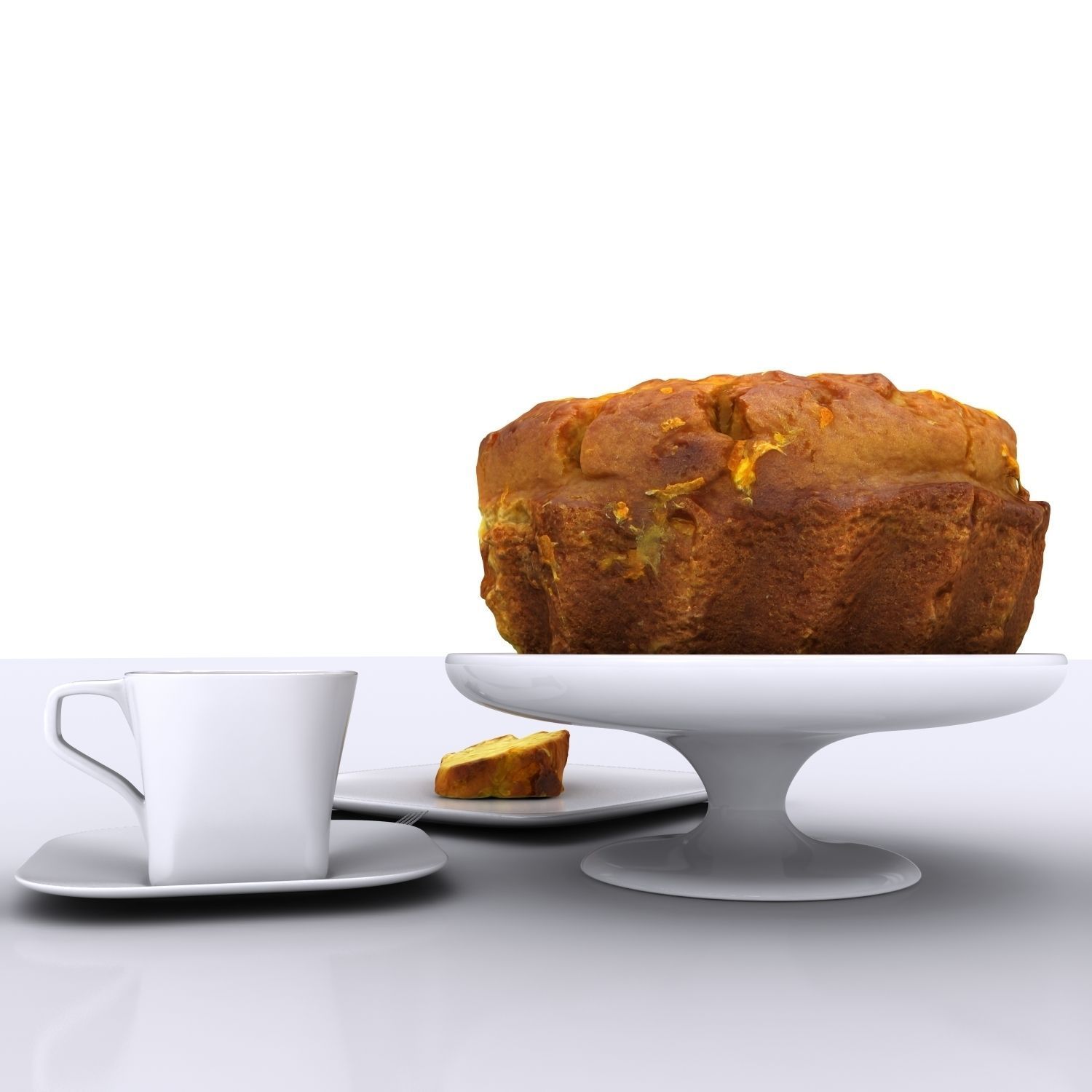 Sliced Homemade Orange Cake 3D model_15